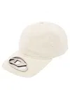 DIESEL 'C-BEAST-A1' WHITE BASEBALL CAP WITH D LOGO CUT-OUT IN COTTON MAN