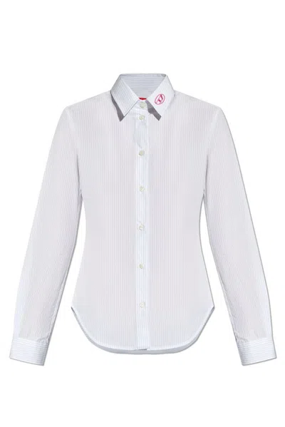 Diesel C-gisel-p2 Striped Shirt In Blue
