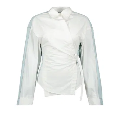 Diesel C-delphi-den Panelled Wrap Shirt In White