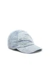 Diesel Curved Brim Denim Cap With Distressed Look In Blue