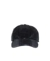 Diesel C-geir Distressed-effect Denim Cap In Black