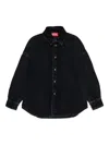 Diesel Camicia In Denim Nero Con Maxi Logo Oval D