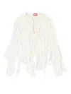 Diesel Flounce Blouse In Crinkled Muslin