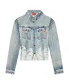 Diesel C-lorelle Denim Jacket In Green