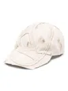 Diesel C-obi-destr Logo-embossed Cotton Baseball Cap In Neutrals
