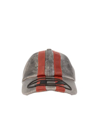 DIESEL C-OLAV LOGO-PATCH LEATHER CAP