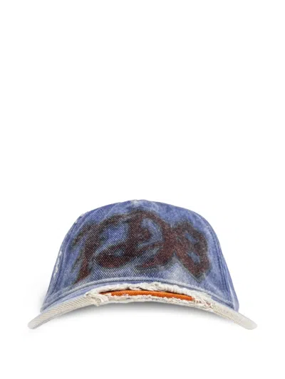 Diesel C-7d8 Logo-detail Cap In Blue