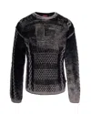 Diesel Cable Knit Cotton-blend Pullover Sweater In Black
