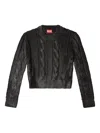 Diesel Cable Knit Crewneck Sweater In Black