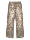 Diesel Cable-print Tulle Trousers In Brown