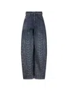 Diesel Patterned Wide-leg Jeans In Blue