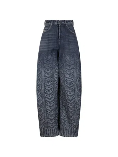 DIESEL CABLE-KNIT PRINT JEANS