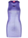 Diesel M-caddix Viscose Blend Dress With Frontal Logo In Purple
