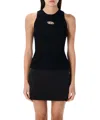 Diesel 'm-caddix' Black Top With Oval D Logo Plaque On The Front In Black