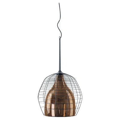Pre-owned Diesel Cage Large Suspension Lamp In Black-bronze By  Living With Lodes In Brown