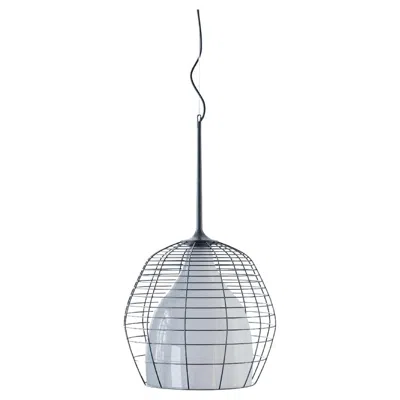 Pre-owned Diesel Cage Large Suspension Lamp In Black-white By  Living With Lodes In Transparent