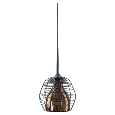 Pre-owned Diesel Cage Small Suspension Lamp In Black-bronze By  Living With Lodes
