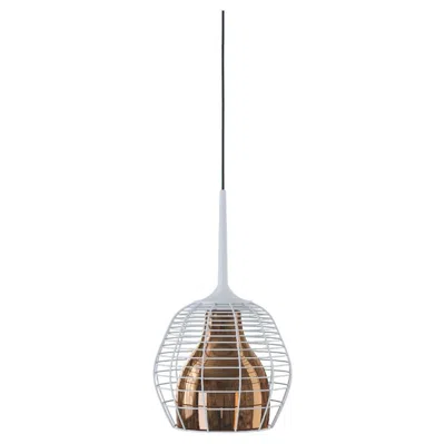 Pre-owned Diesel Cage Small Suspension Lamp In White-bronze By  Living With Lodes In Transparent