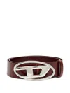 Diesel Calf Leather Belt With Logo Buckle
