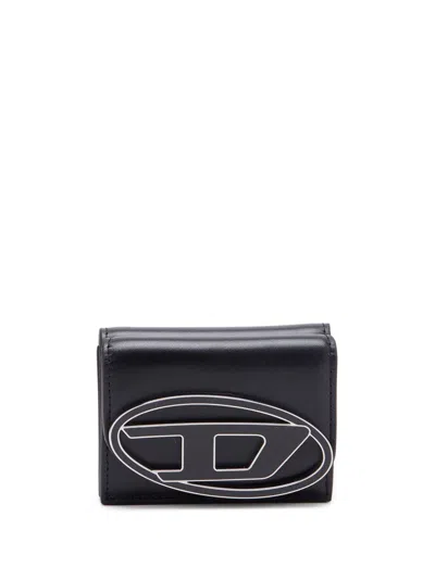 Diesel Calfskin 1dr Wallet In Black