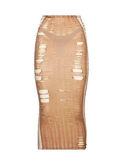 DIESEL CAMEL COTTON BLEND M-CALINA SKIRT