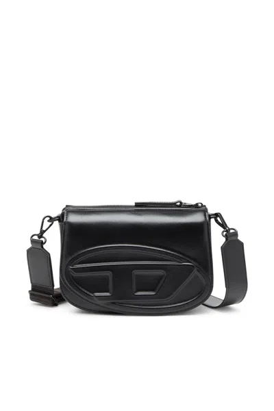 Diesel Camera Bag In Premium Leather In Black