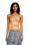Diesel Cami Top In Metallic Solarised Knit In Orange