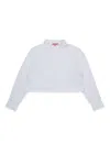 Diesel Camicia Boxy In Popeline Con Logo Sul Colletto In White