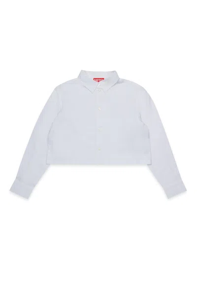 DIESEL BOXY POPLIN SHIRT BRANDED WITH LOGO ON COLLAR