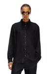Diesel Black Shirt With D Logo On The Front In Lyocell Man In Nero