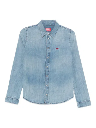 DIESEL Light blue cotton denim shirt DIESEL
