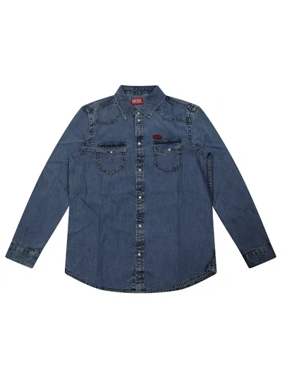 Diesel Camicia In Denim In Light Blue