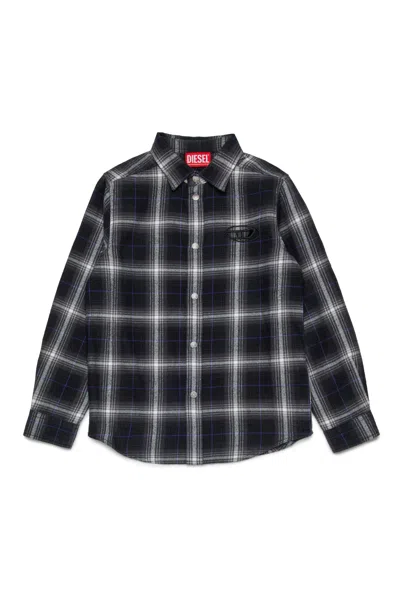 DIESEL ALLOVER CHECK FLANNEL SHIRT BRANDED WITH LOGO