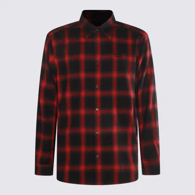 DIESEL DIESEL BLACK AND RED COTTON SHIRT