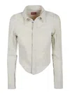 Diesel Slim Fit Stonewash Cotton Shirt In White