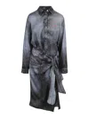 Diesel Da-iletta Denim Effect Shirt Dress In Black