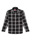 Diesel Madras Shirt With Oval D Embroidery In Black