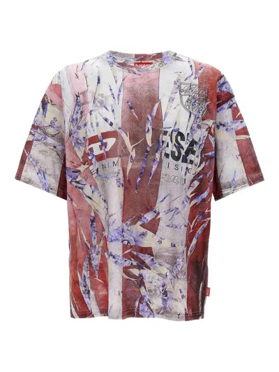 Diesel Multicolor T-shirt With Faded Logo On The Front And Back