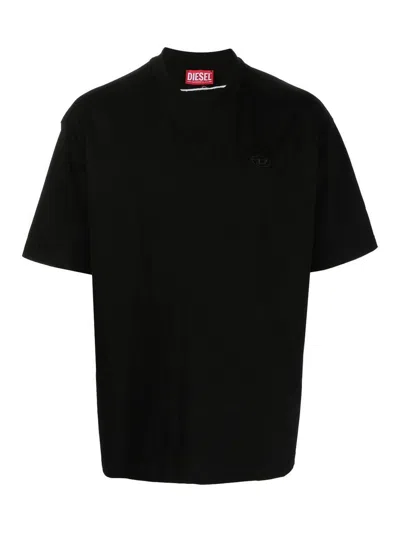 Diesel Embroidered Logo T-shirt In Black