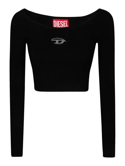 Diesel Red Top Cropped M-vera-ls In Black