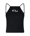 Diesel Black Stretch Polyester Blend T-wilight Top In Black