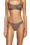 Diesel Bumchy-utlt Camouflage-print Bikini Bottoms In Brown