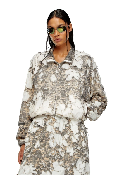 Diesel Camo Jacket With Destroyed Finish In Tobedefined