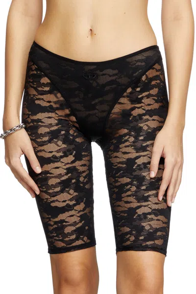 Diesel Camo Lace Bike Shorts With Lingerie Detail