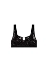Diesel Camo Lace Bralette With Oval D Plaque In Black