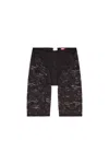 Diesel Camo Lace Shorts With Oval D Plaque In Black
