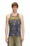 Diesel Camo Print Vest With Contrasting Trims In Multicolor