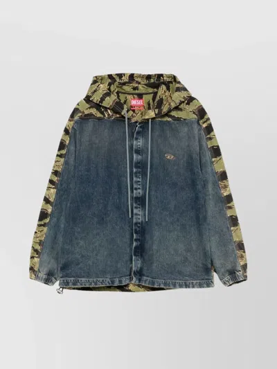 DIESEL CAMOUFLAGE BLAZER HOOD DRAWSTRING