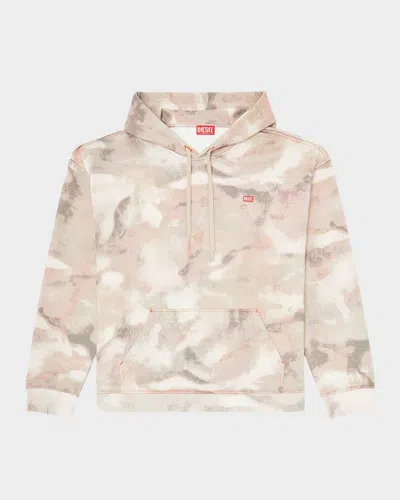Diesel Hoodie In Camouflage-print Organic Cotton In Neutral