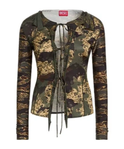 Diesel Camouflage Long-sleeved T-shirt In Green